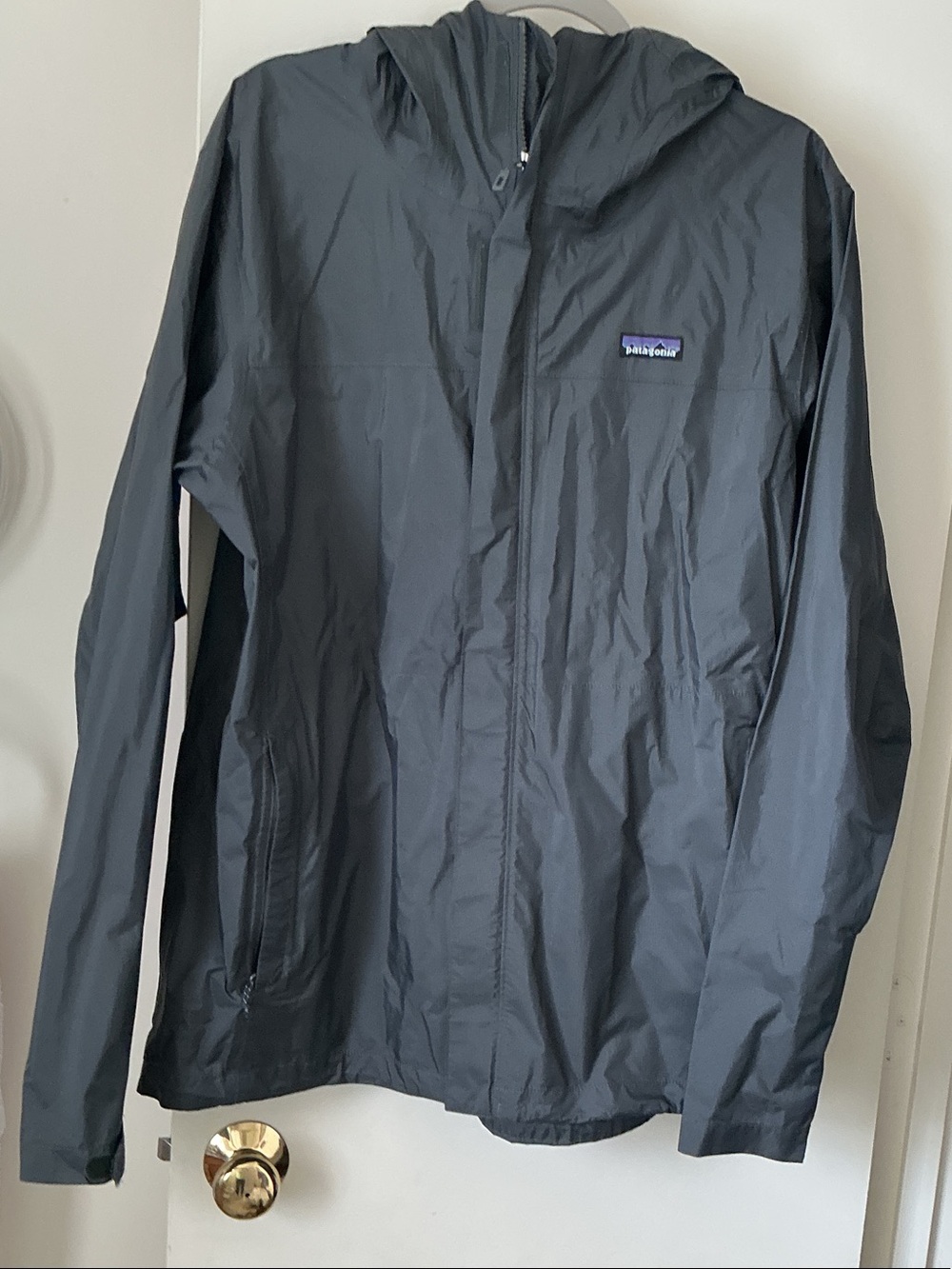 Patagonia Black Hooded Lightweight Windbreaker Jacket